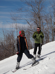 Skiing in the Catskills, New York.